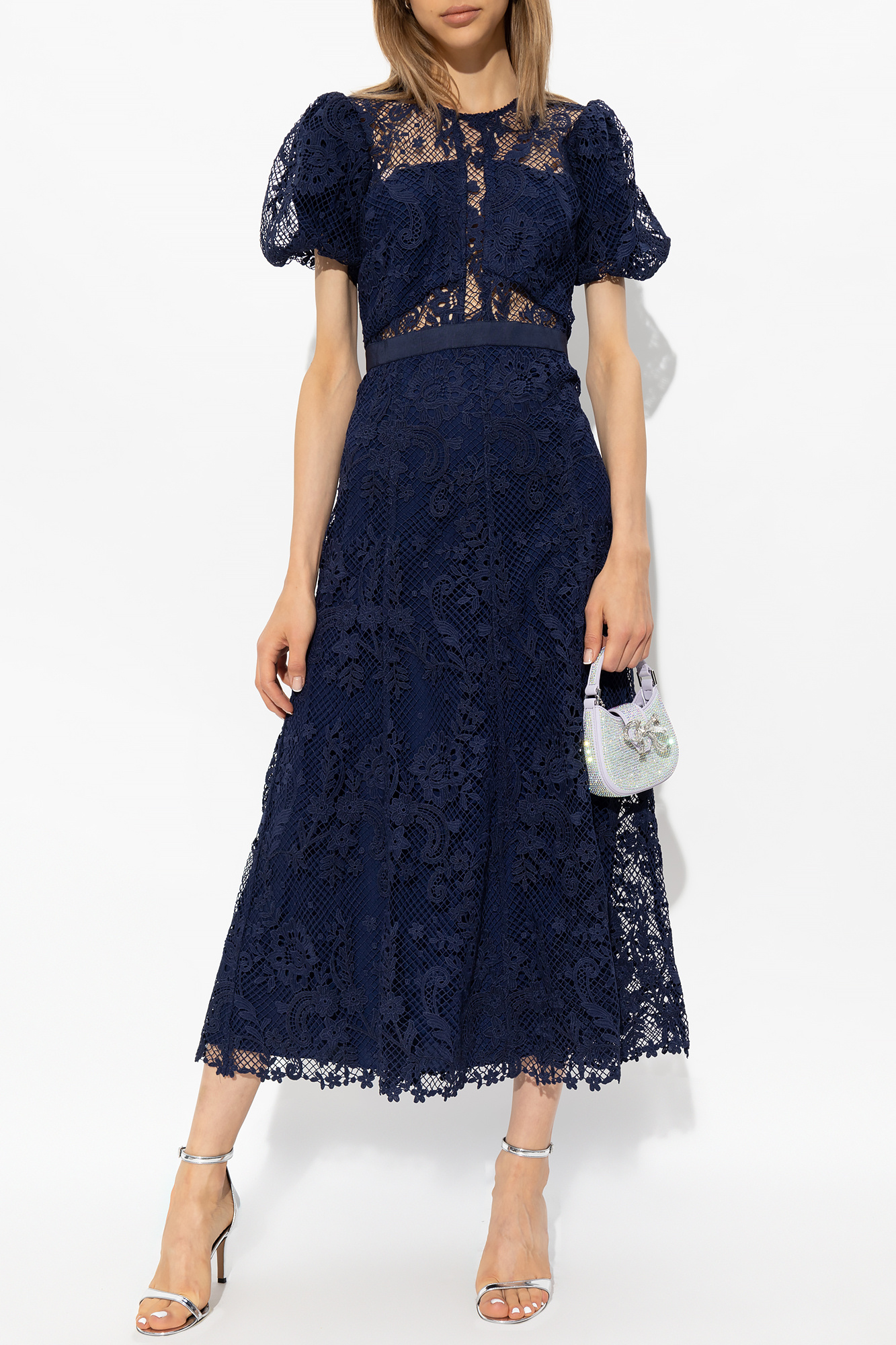 Self portrait clearance blue lace dress